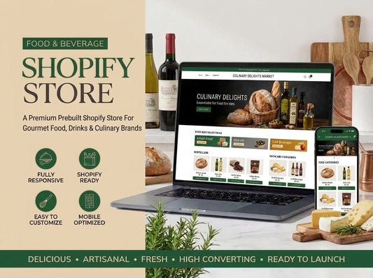 Prebuilt Shopify Store Food & Beverage