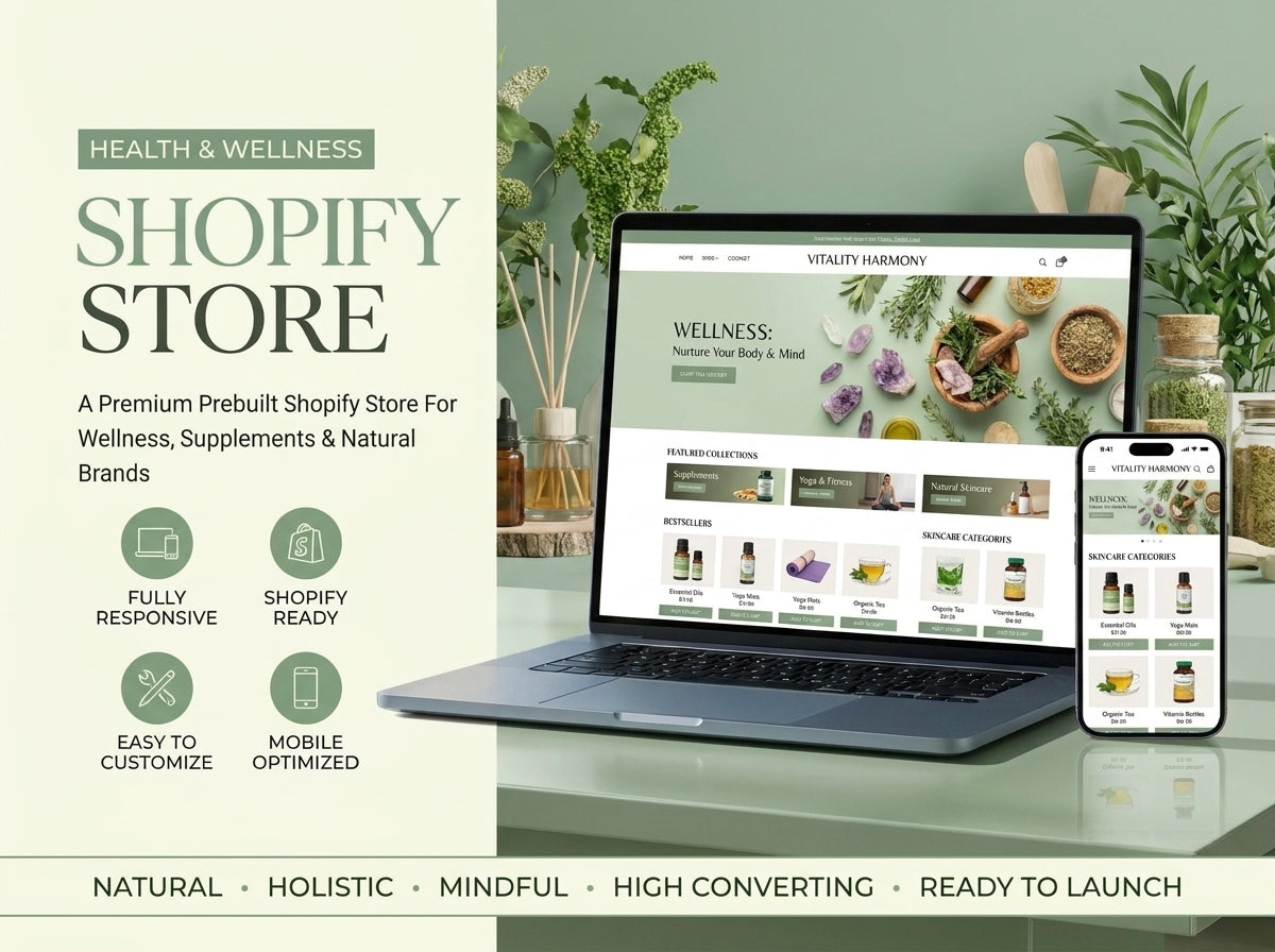 Prebuilt Shopify Store Health & Wellness