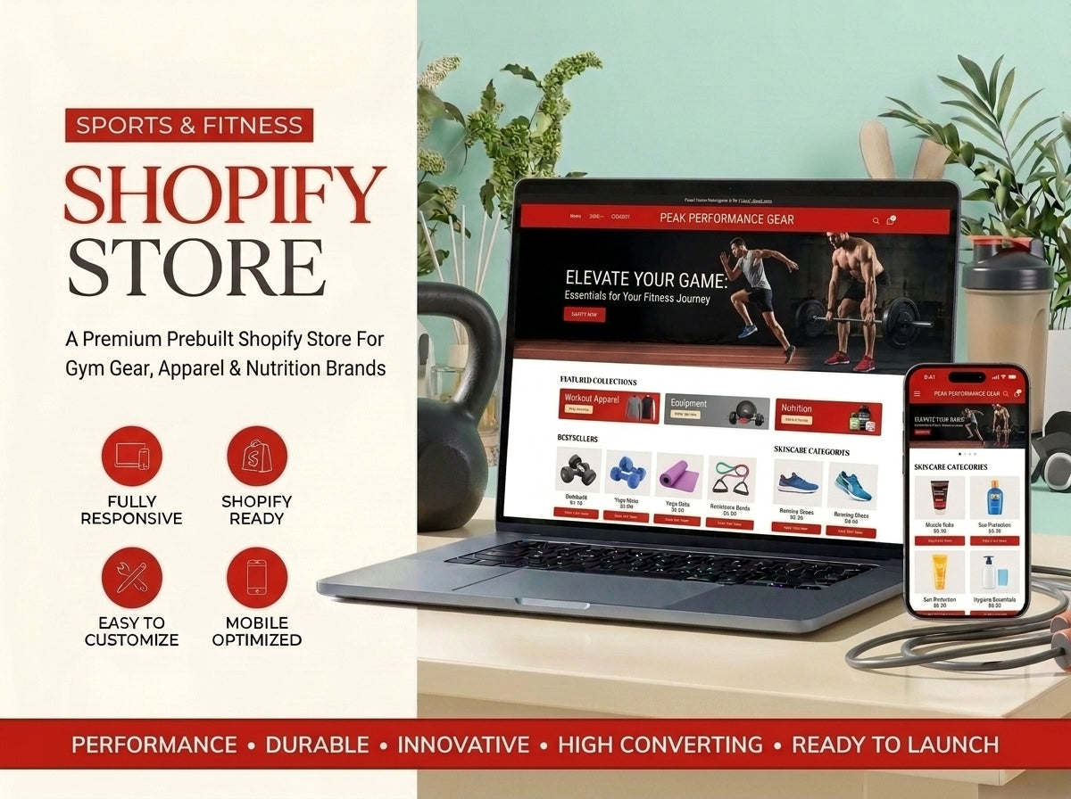 Prebuilt Shopify Store Sports &amp; Fitness
