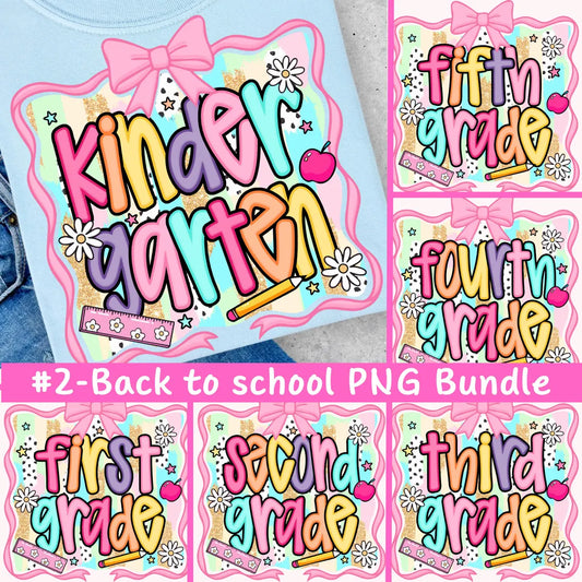Preppy Back To School Bundle Png, T Shirt Bundle PNG, First Day Of School Shirt, Coquette Teacher Png Shirt, Girl Shirt Sublimation Designs