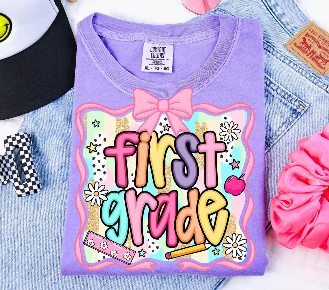Preppy Back To School Bundle Png, T Shirt Bundle PNG, First Day Of School Shirt, Coquette Teacher Png Shirt, Girl Shirt Sublimation Designs