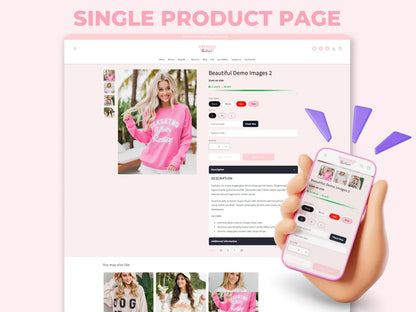 Refined Elegance Boutique Shopify Theme | Pink Shopify Template Feminine, Minimal & Cute Design | Editable Canva Templates | Shopify OS 2.0