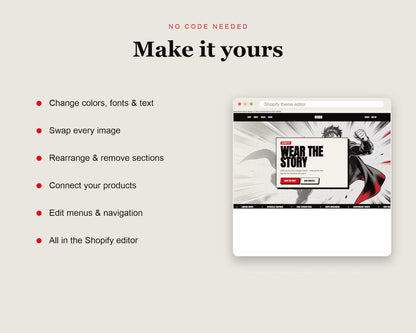 Ronin Shopify Theme, Bold Black White Manga Website (Instant Download)