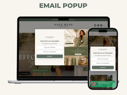 Sage Muse Boutique Shopify Theme | Sage Shopify Template Feminine, Minimal & Cute Design | Editable Canva Templates | Shopify OS 2.0