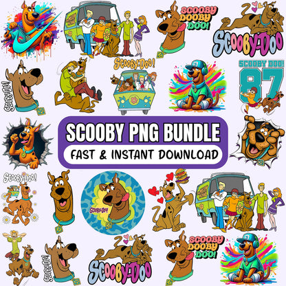 Scooby-Doo PNG Bundle, Cartoon Cut Files, Digital Clipart, Silhouette Cricut, Sublimation Design Instant Download PNGS