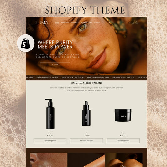 Shopify Beauty Skincare Theme, Minimalist Luxury Shopify 2.0 Template, Beige Shopify Cosmetics Website, Makeup and Wellness Skin Care Shop