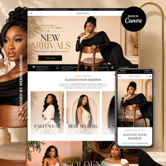 Shopify Boutique Website Design, Editable Canva Website Banners, Shopify Theme Boutique Banners, Premade Shopify Website