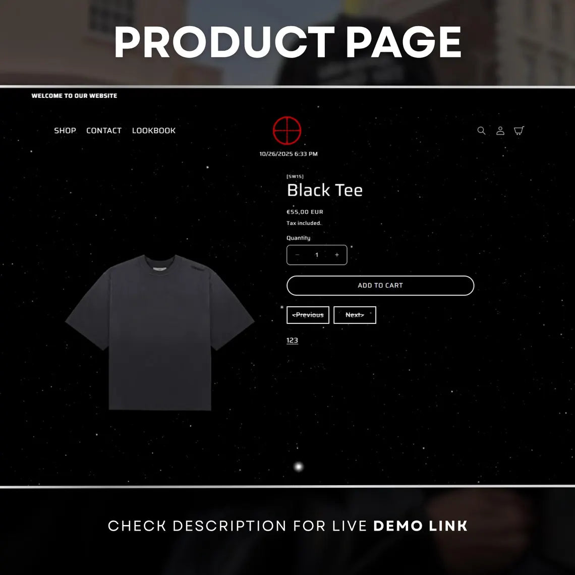Shopify Clothing Theme V3, Clothing Brand Theme, Enter Page Template, Music Player, Clothing Style, Background Video, Custom Shopify Theme