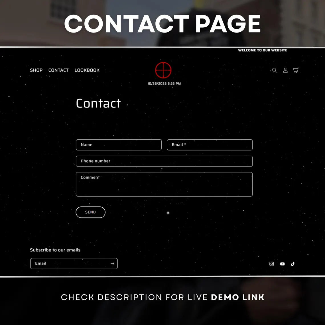 Shopify Clothing Theme V3, Clothing Brand Theme, Enter Page Template, Music Player, Clothing Style, Background Video, Custom Shopify Theme