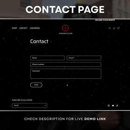 Shopify Clothing Theme V3, Clothing Brand Theme, Enter Page Template, Music Player, Clothing Style, Background Video, Custom Shopify Theme