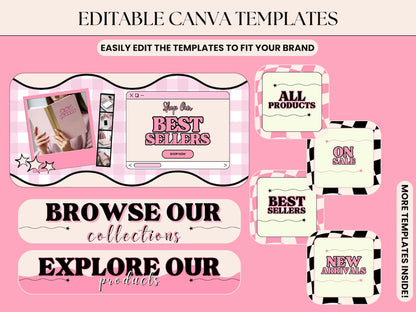 Shopify Theme Kit for Selling Digital Products Shopify Website Template Digital Products Shop Black Template Pink Landing Page Shopify Theme