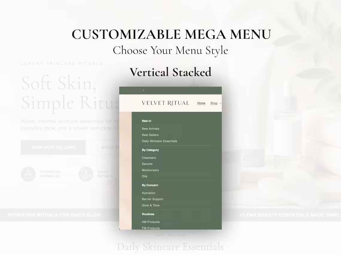 Skincare Shopify Theme Beauty Store Website Template Editable Dawn Theme Luxury Wellness Ecommerce Instant Digital Download