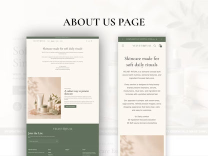 Skincare Shopify Theme Beauty Store Website Template Editable Dawn Theme Luxury Wellness Ecommerce Instant Digital Download