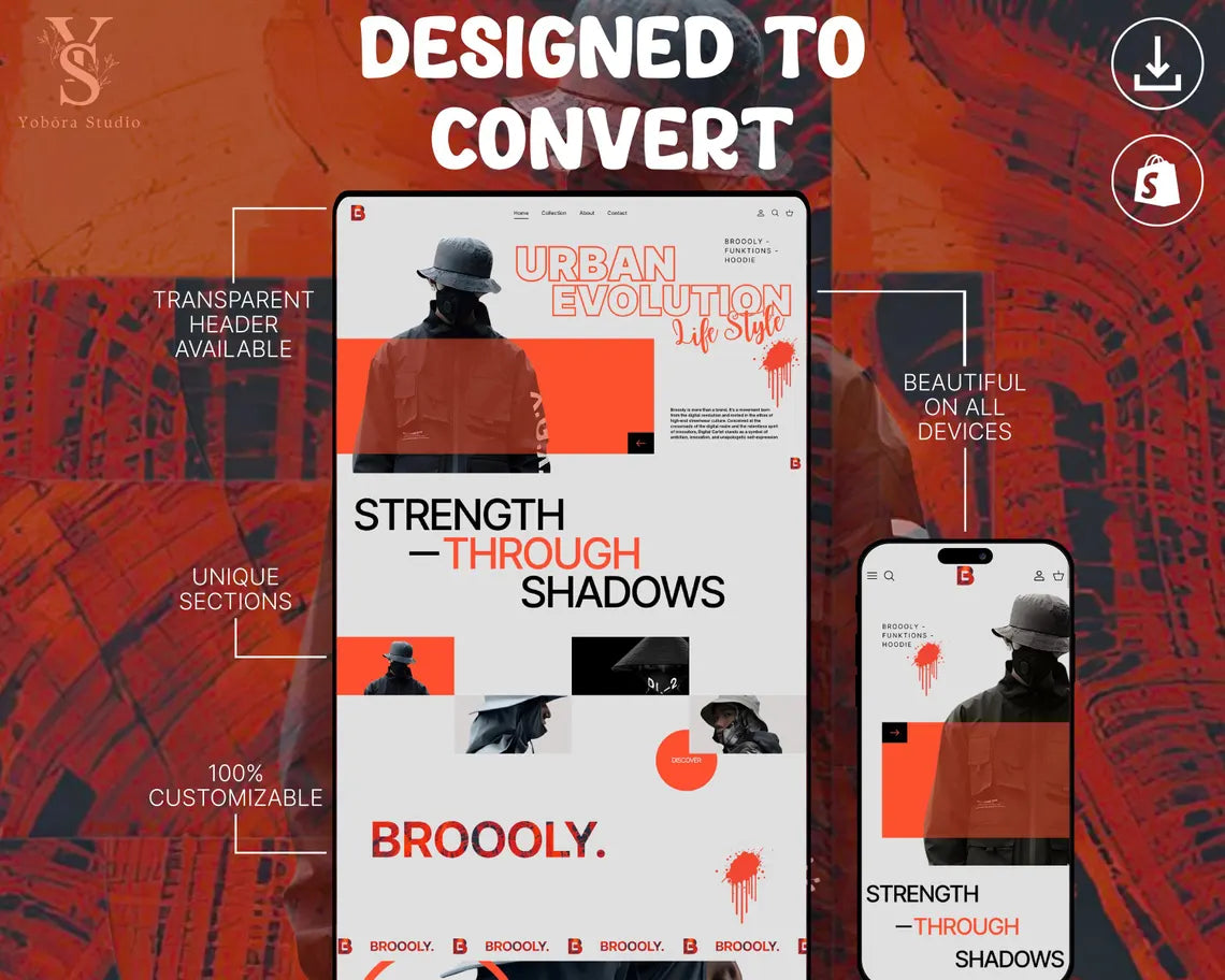 Street wear Shopify Template | Bold Apparel Ecommerce Design | Urban Fashion Store Website