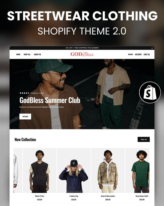 Streetwear Shopify Theme : Clothing Brand Shopify Store , Fashion Boutique Website Template