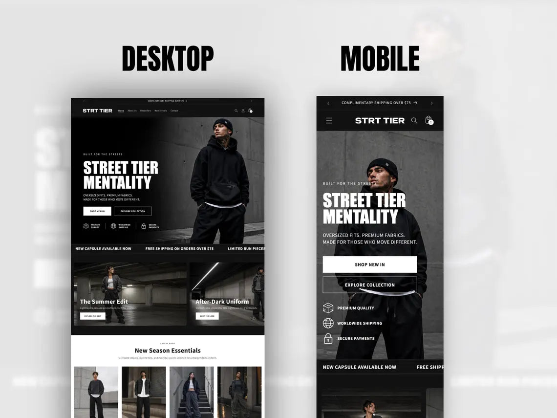 Streetwear Shopify Theme Clothing Shopify Template Fashion Boutique Website Theme Shopify 2.0 Store Template for Apparel Brands