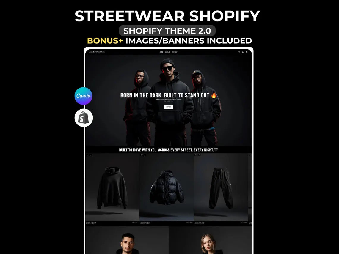 Streetwear Shopify Theme Clothing T-Shirt Shopify Template, Minimal Fashion Shopify Website Boutique