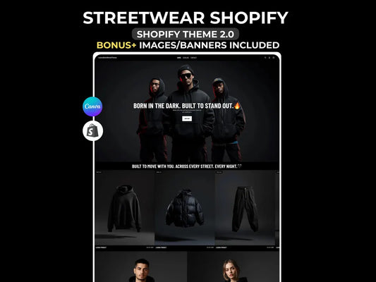 Streetwear Shopify Theme Clothing T-Shirt Shopify Template, Minimal Fashion Shopify Website Boutique