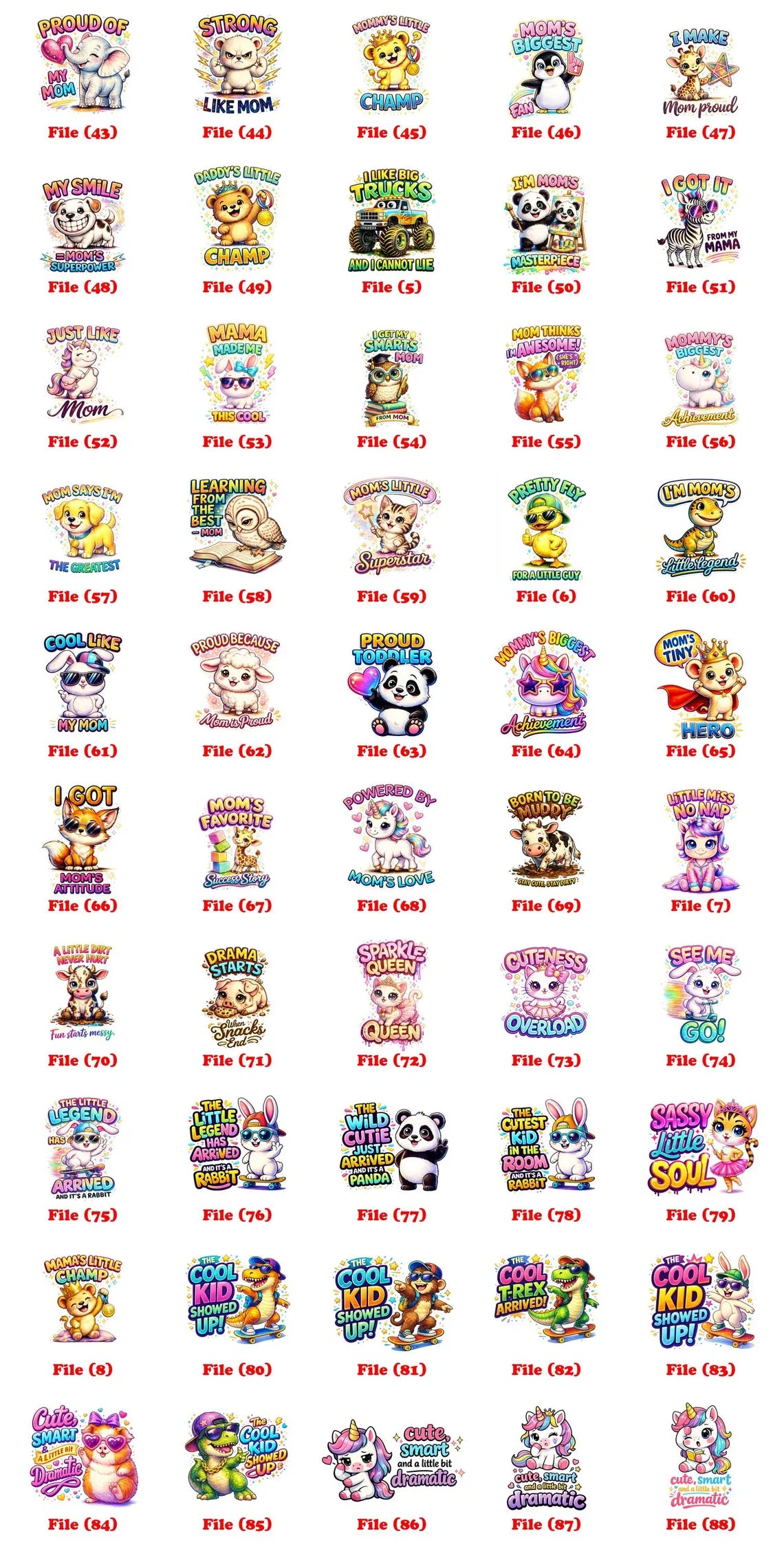 Toddler Animal Sayings Sublimation PNG, Cute Kids Animal Quotes, Funny Toddler Shirt Design, Baby Graphic Instant Download