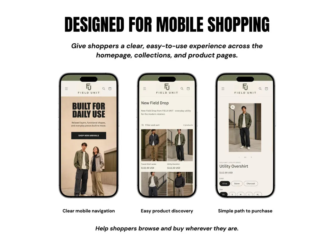 Utility Streetwear Shopify Theme Clothing Shopify Template Fashion Boutique Website Theme Shopify 2.0 Store Template for Apparel Brands