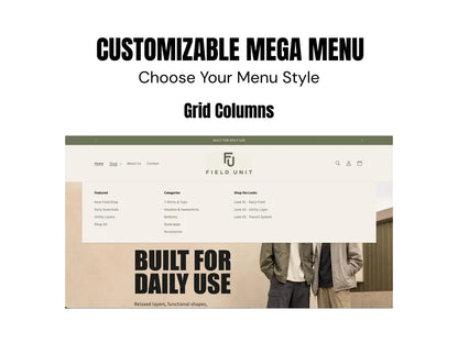 Utility Streetwear Shopify Theme Clothing Shopify Template Fashion Boutique Website Theme Shopify 2.0 Store Template for Apparel Brands