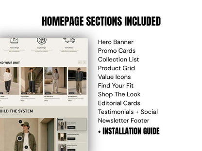 Utility Streetwear Shopify Theme Clothing Shopify Template Fashion Boutique Website Theme Shopify 2.0 Store Template for Apparel Brands