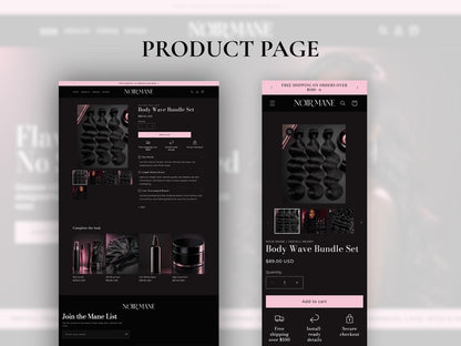Wig and Hair Extensions Shopify Theme Hair Bundle Website Template HD Lace Wig Store Beauty Shopify Theme Hair Vendor Website