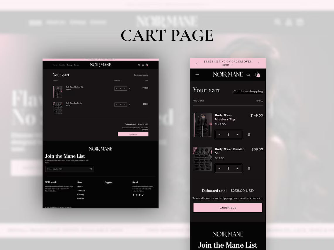 Wig and Hair Extensions Shopify Theme Hair Bundle Website Template HD Lace Wig Store Beauty Shopify Theme Hair Vendor Website