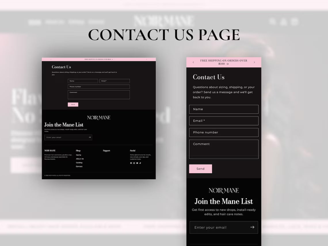 Wig and Hair Extensions Shopify Theme Hair Bundle Website Template HD Lace Wig Store Beauty Shopify Theme Hair Vendor Website
