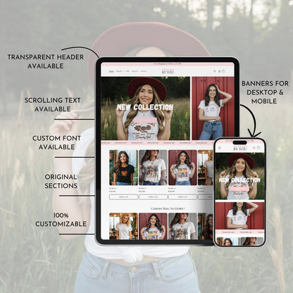 Minimalist Pink Shopify Theme, Shopify Fashion & Clothing Template, Customizable Shopify Design, Shopify e-Commerce Website, Shopify 2.0
