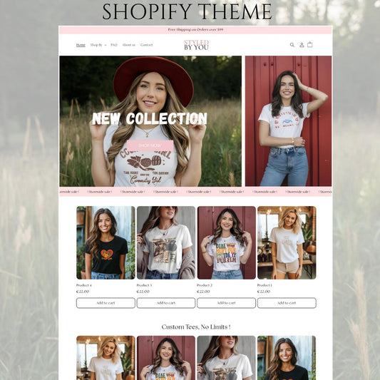 Minimalist Pink Shopify Theme, Shopify Fashion & Clothing Template, Customizable Shopify Design, Shopify e-Commerce Website, Shopify 2.0