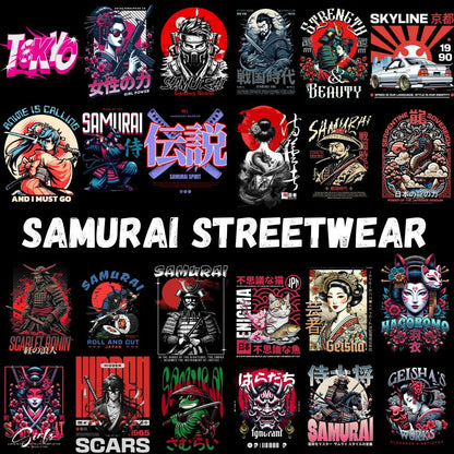 2500+ Streetwear T-Shirt Designs Bundle | Samurai, Anime, Motorcycle, Urban Graphics (Commercial Use PNG)