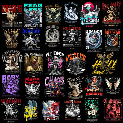 2500+ Streetwear T-Shirt Designs Bundle | Samurai, Anime, Motorcycle, Urban Graphics (Commercial Use PNG)