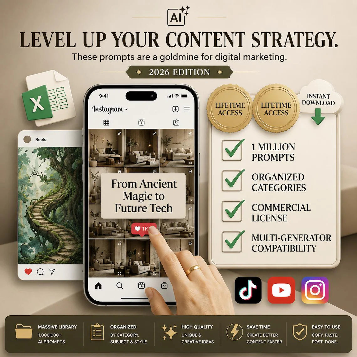 1,000,000+ AI Prompts Collection 150 000+ ChatGPT Prompts, Complete ai manual | Midjourney, ChatGPT, DALLﾷE, Leonardo AI & Stable Diffusion