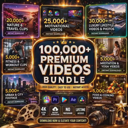 100,000+ Video Bundle, PLR MRR Reels