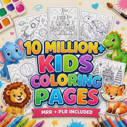 10,000,000+ Coloring Pages Bundle Plr Mrr  100,000+ Coloring Books Pdf Png Svg Ai  Kids & Adults