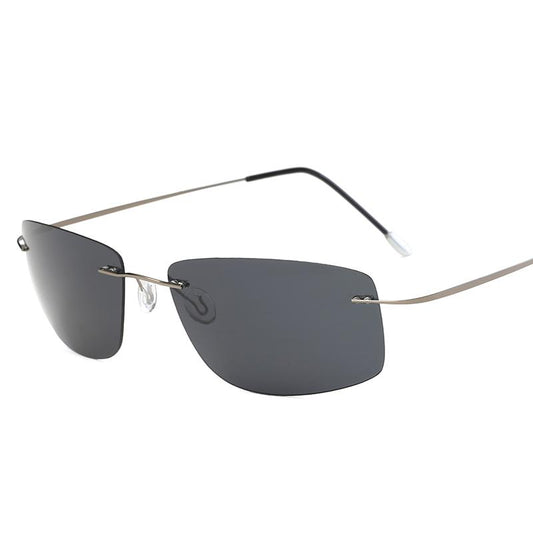 Titanium Polarized sunglasses Square rimless Polaroid
