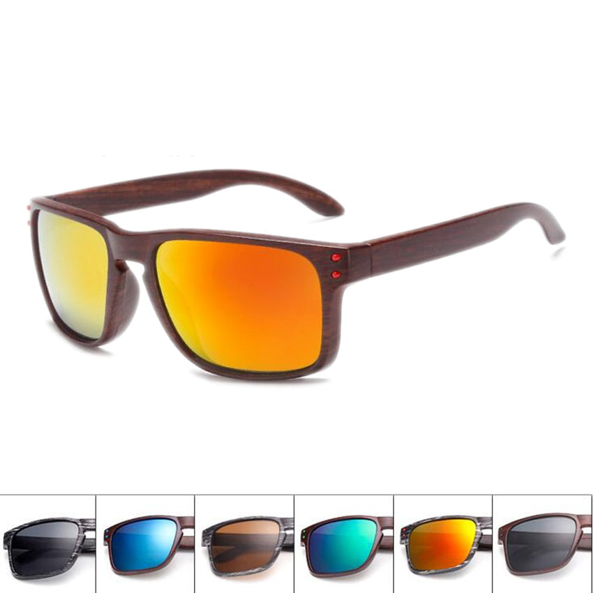 Wood Grain Male Sunglasses UV400 Driving Sun Glasses
