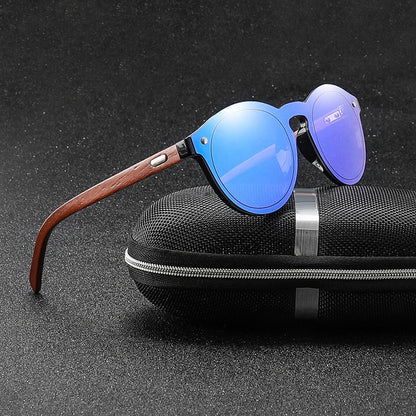 Women's Sunglasses Bamboo Glasses Round