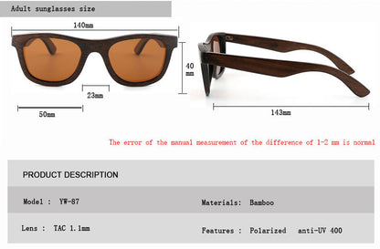 Handmade luxury Sunglasses Men Polarized Zebra Vintage Wood
