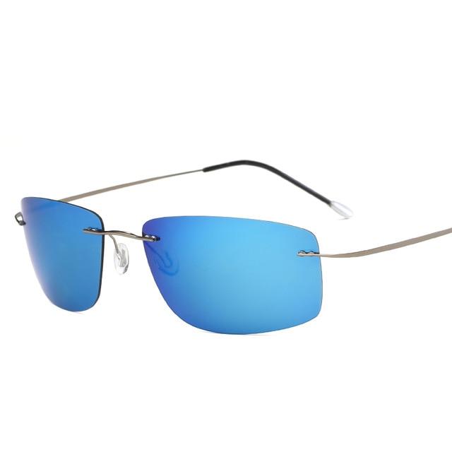 Titanium Polarized sunglasses Square rimless Polaroid