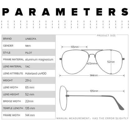 Male Rimless Aviation Sunglasses Men HD Polarized
