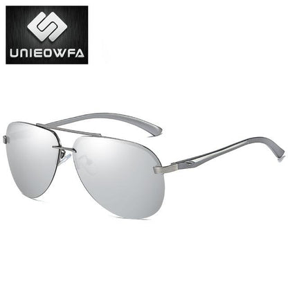 Male Rimless Aviation Sunglasses Men HD Polarized