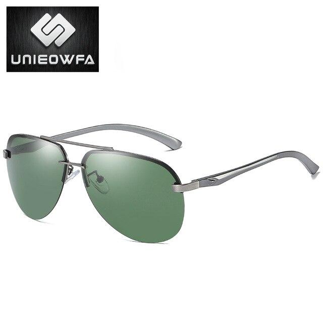 Male Rimless Aviation Sunglasses Men HD Polarized