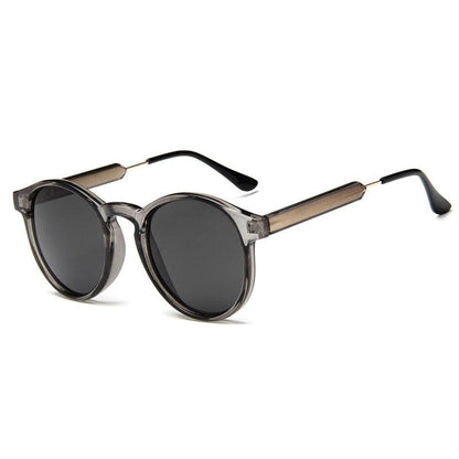 Retro Round Sunglasses Men Brand Design Transparent