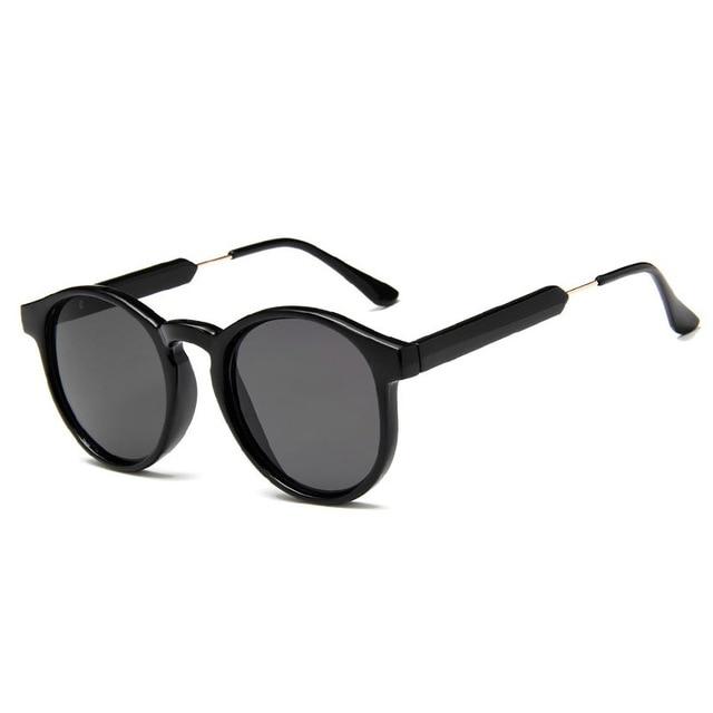 Retro Round Sunglasses Men Brand Design Transparent