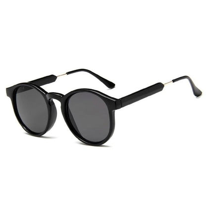 Retro Round Sunglasses Men Brand Design Transparent