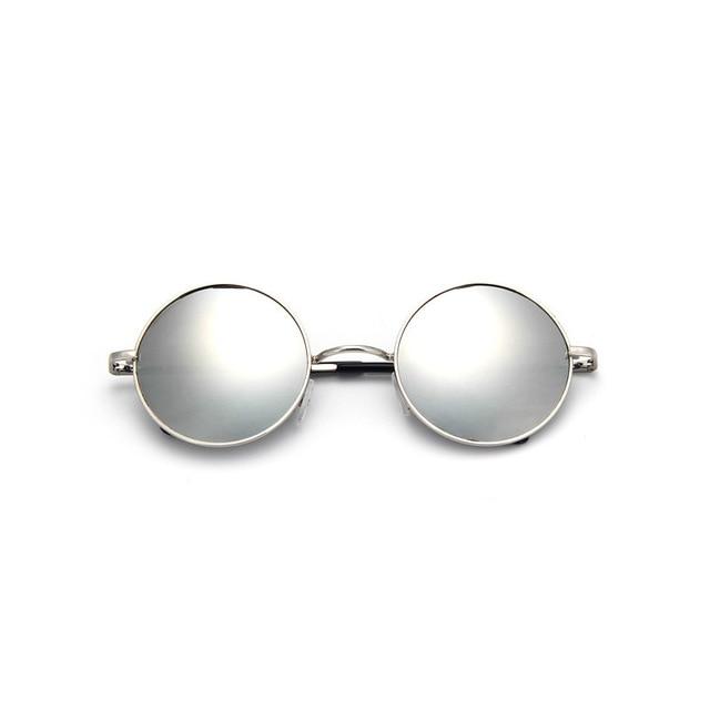 Retro Vintage Black Silver Gothic Steampunk Round Sunglasses