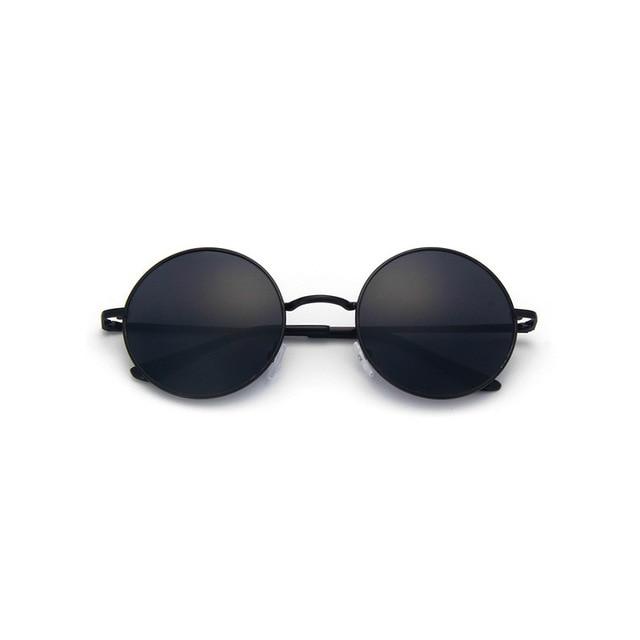 Retro Vintage Black Silver Gothic Steampunk Round Sunglasses