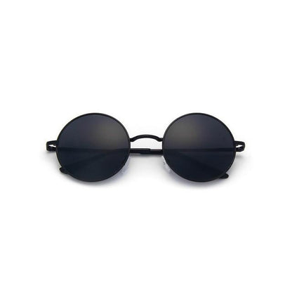 Retro Vintage Black Silver Gothic Steampunk Round Sunglasses